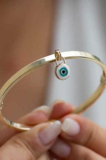 14 Ayar Altın Taşlı Mineli Göz Kolye resmi