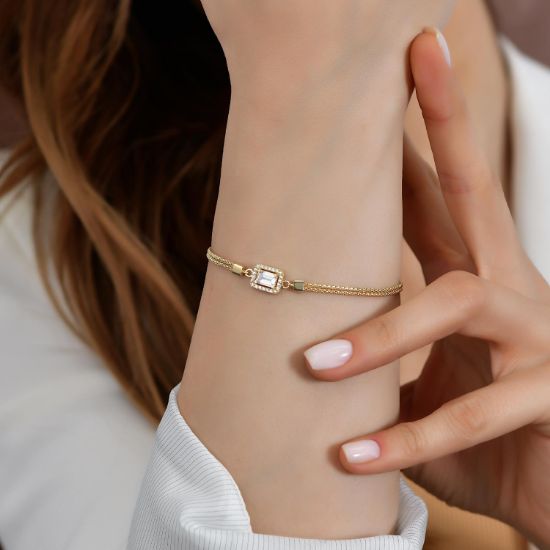 "14 Ayar Altın Sonsuzluk Bileklik, 2,30 gram, Goldium ustalığı ve Altın Bileklik modeli ile uzun ömürlü kullanım sağlar
