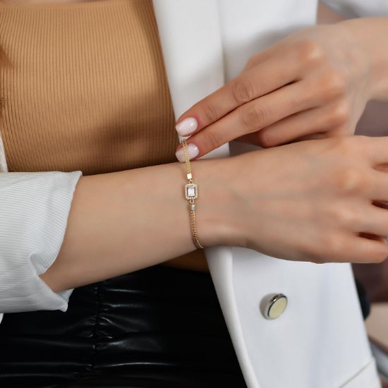 "14 Ayar Altın Sonsuzluk Bileklik, 2,30 gram, Goldium ustalığı ve Altın Bileklik modeli ile uzun ömürlü kullanım sağlar