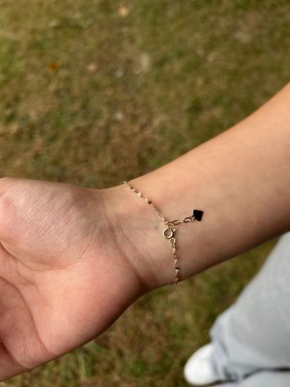 "Halka Detay Kelebek Zincir Bileklik, 1,11 gram, Goldium ustalığı ve Altın Bileklik modeli ile uzun ömürlü kullanım sağlar