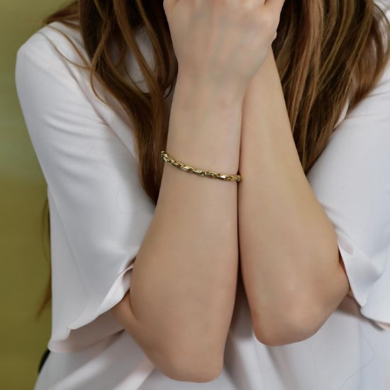 "14 Ayar Altın Zincir Bileklik, 7,39 gram, Goldium ustalığı ve Altın Bileklik modeli ile uzun ömürlü kullanım sağlar