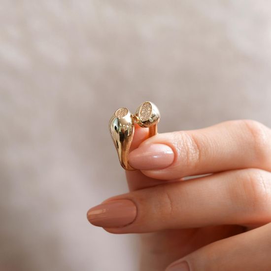 "14 Ayar Altın Taşlı Detaylı Yüzük, 0 gram, Goldium ustalığı ve Altın Fantezi Yüzük modeli ile uzun ömürlü kullanım sağlar