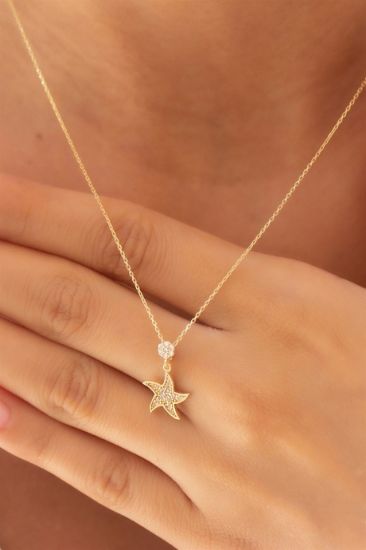 "Zarif Deniz Yıldızı Model Altın Kolye, 1,53 gram, Goldium ustalığı ve Altın Kolye modeli ile uzun ömürlü kullanım sağlar