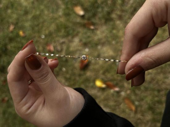 "Kelebek zincir tektaş parçalı bileklik, 0,78 gram, Goldium ustalığı ve Altın Bileklik modeli ile uzun ömürlü kullanım sağlar