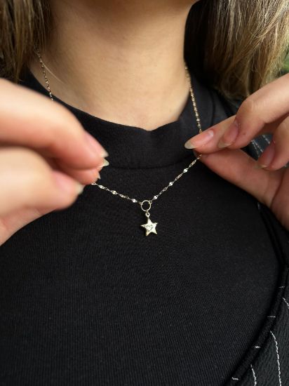 "Altın Kelebek Zincirli Yıldız Figürlü Kolye, 1,72 gram, Goldium ustalığı ve Altın Kolye modeli ile uzun ömürlü kullanım sağlar